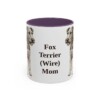 11oz Fox Terrier (Wire) Dog Mom Mug, Purple, front view