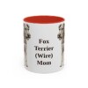 11oz Fox Terrier (Wire) Dog Mom Mug, Red, front view