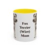 11oz Fox Terrier (Wire) Dog Mom Mug, Yellow, front view