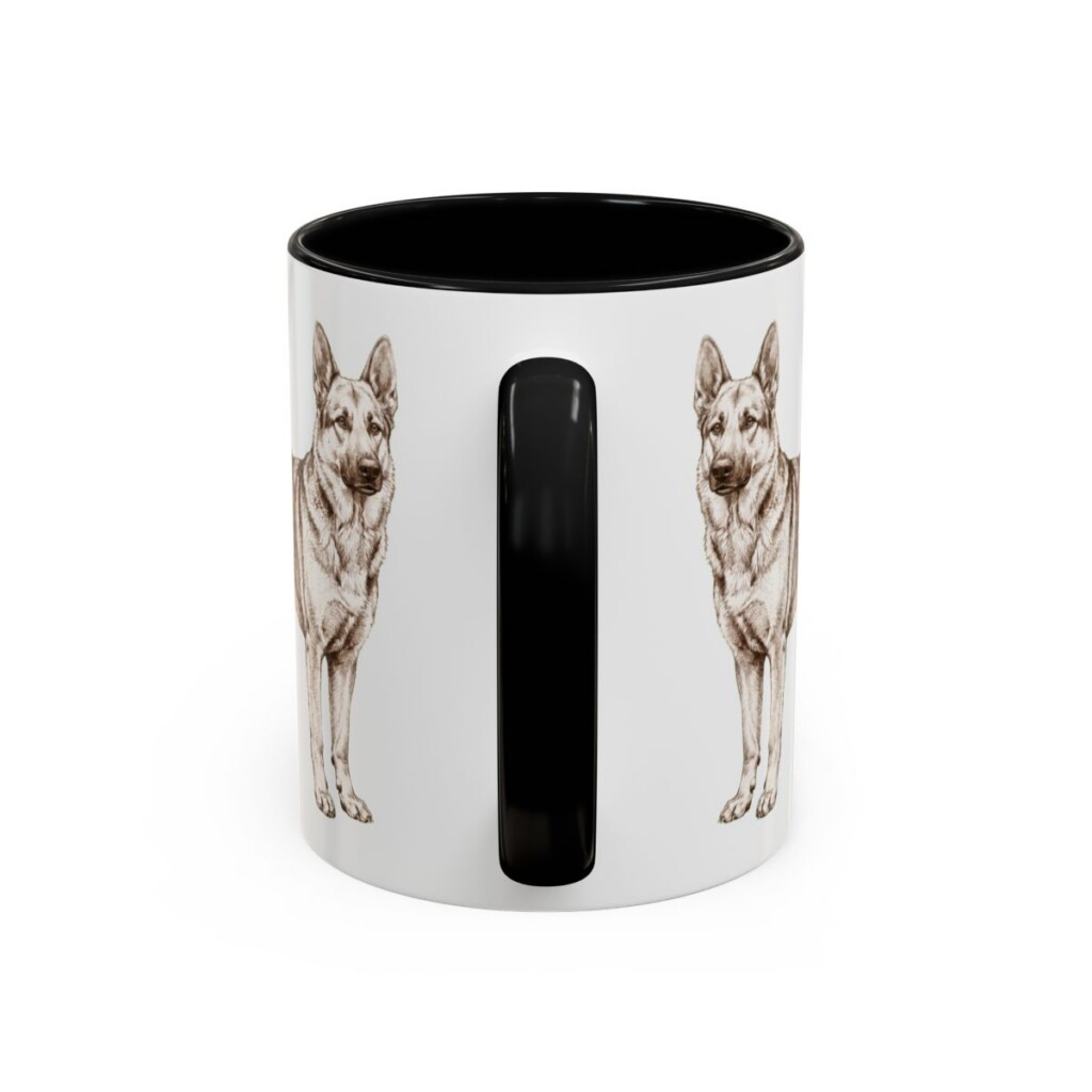 11oz Gerberian Shepsky Mug, Black, back view