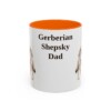 11oz Gerberian Shepsky Dog Dad Mug, Orange, front view