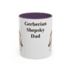 11oz Gerberian Shepsky Dog Dad Mug, Purple, front view