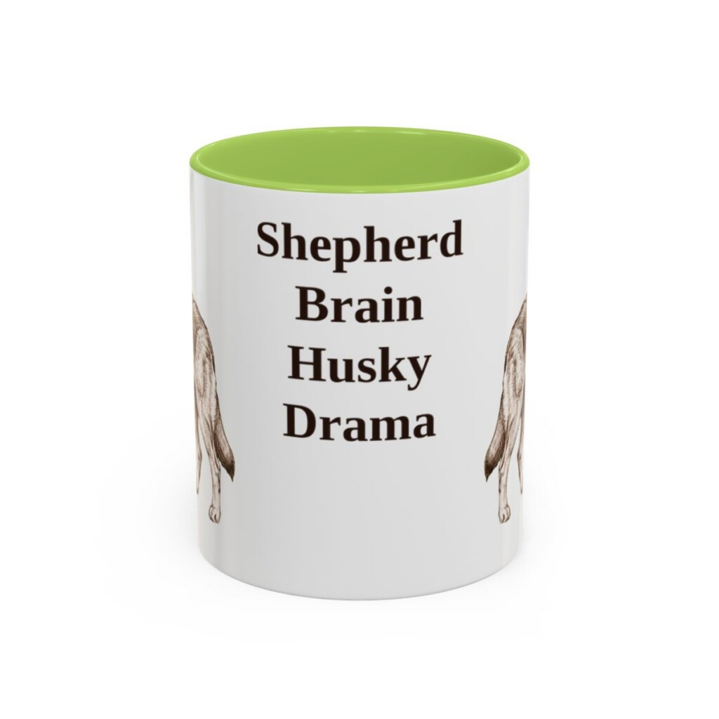 11oz-gerberian-shepsky-mug-humor-light-green 11oz Funny Gerberian Shepsky Mug, Light Green, front view