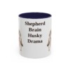 11oz-gerberian-shepsky-mug-humor-navy 11oz Funny Gerberian Shepsky Mug, Navy, front view
