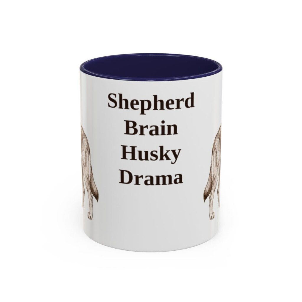 11oz-gerberian-shepsky-mug-humor-navy 11oz Funny Gerberian Shepsky Mug, Navy, front view