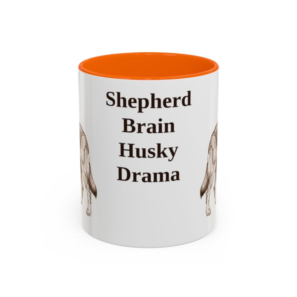 11oz-gerberian-shepsky-mug-humor-orange 11oz Funny Gerberian Shepsky Mug, Orange, front view