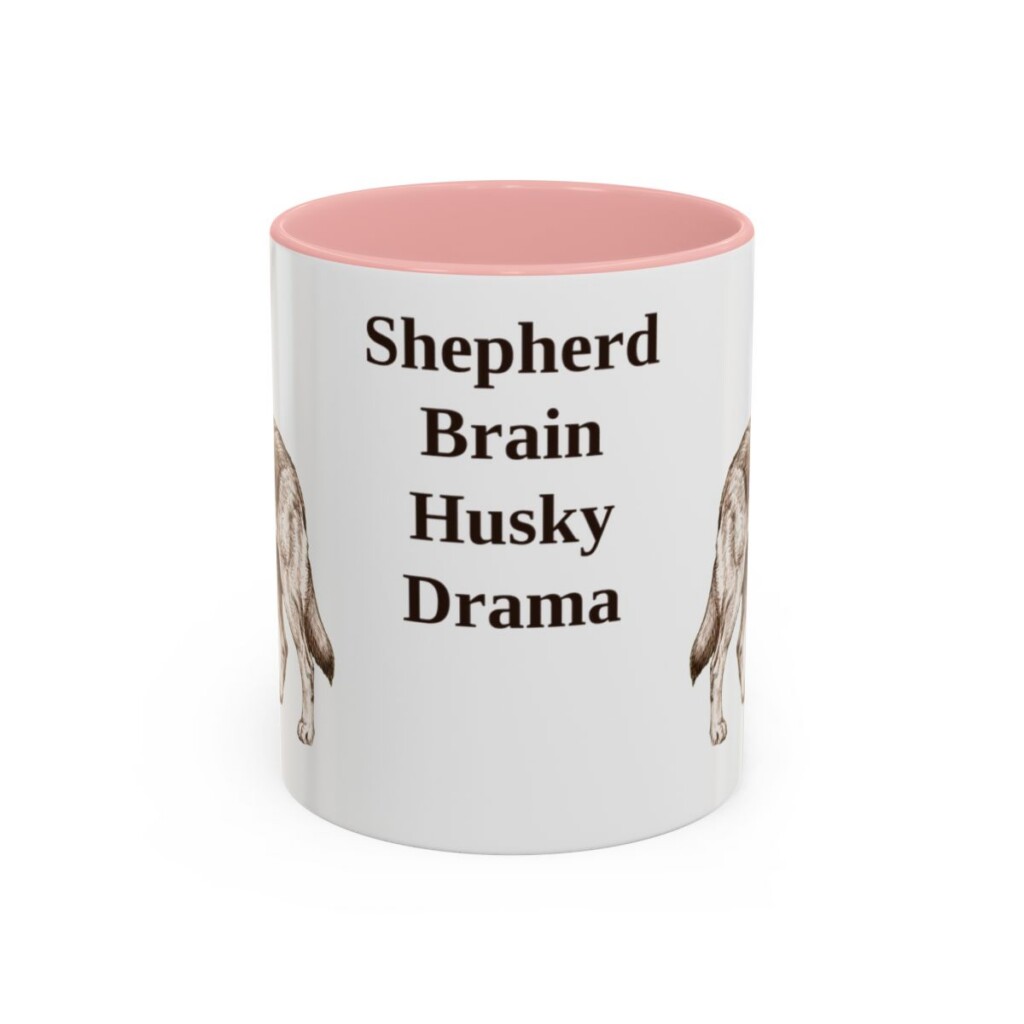 11oz-gerberian-shepsky-mug-humor-pink 11oz Funny Gerberian Shepsky Mug, Pink, front view