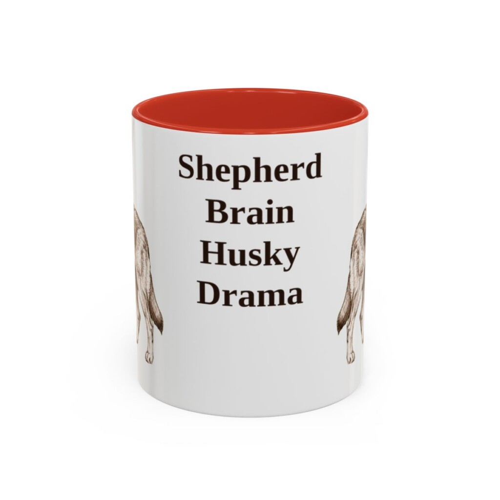 11oz-gerberian-shepsky-mug-humor-red 11oz Funny Gerberian Shepsky Mug, Red, front view