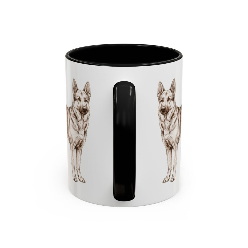 11oz Gerberian Shepsky Latin Mug, Black, back view
