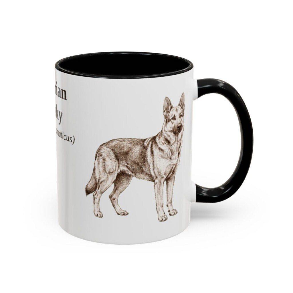 11oz Gerberian Shepsky Latin Mug, Black, right side view