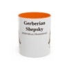 11oz Gerberian Shepsky Latin Mug, Orange, front view