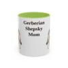 11oz Gerberian Shepsky Dog Mom Mug, Light Green, front view