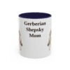 11oz Gerberian Shepsky Dog Mom Mug, Navy, front view
