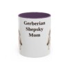 11oz Gerberian Shepsky Dog Mom Mug, Purple, front view