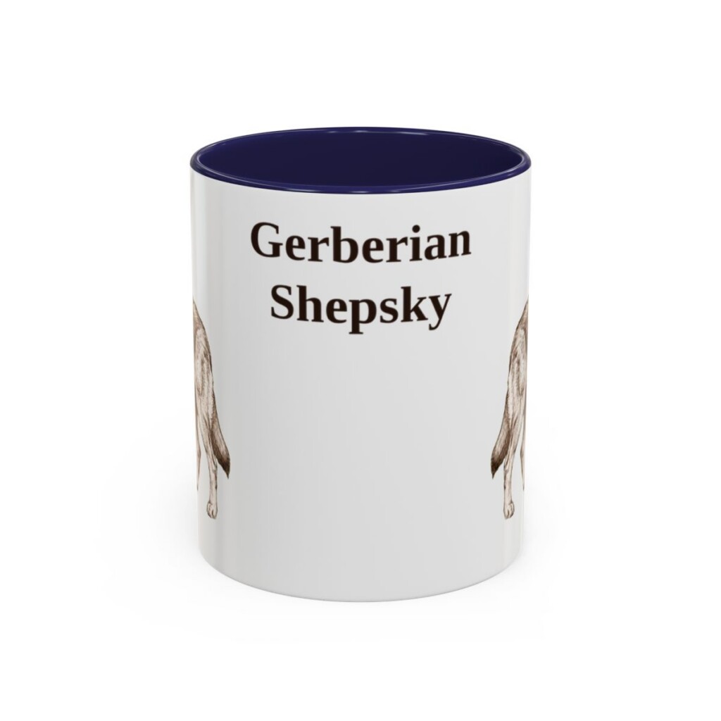 11oz Gerberian Shepsky Mug, Navy, front view
