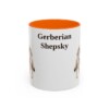 11oz Gerberian Shepsky Mug, Orange, front view
