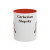 11oz Gerberian Shepsky Mug, Red, front view