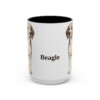 15oz Beagle Mug, Vintage Dog Portrait Coffee Mug, Dog Lover Gift