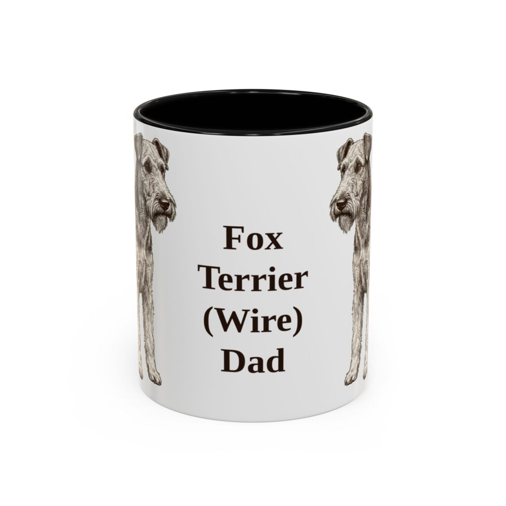 12048701715830275333_2048.jpeg 11oz Fox Terrier (Wire) Dog Dad Mug, Vintage Sketch Coffee Mug, Dog Dad Gift
