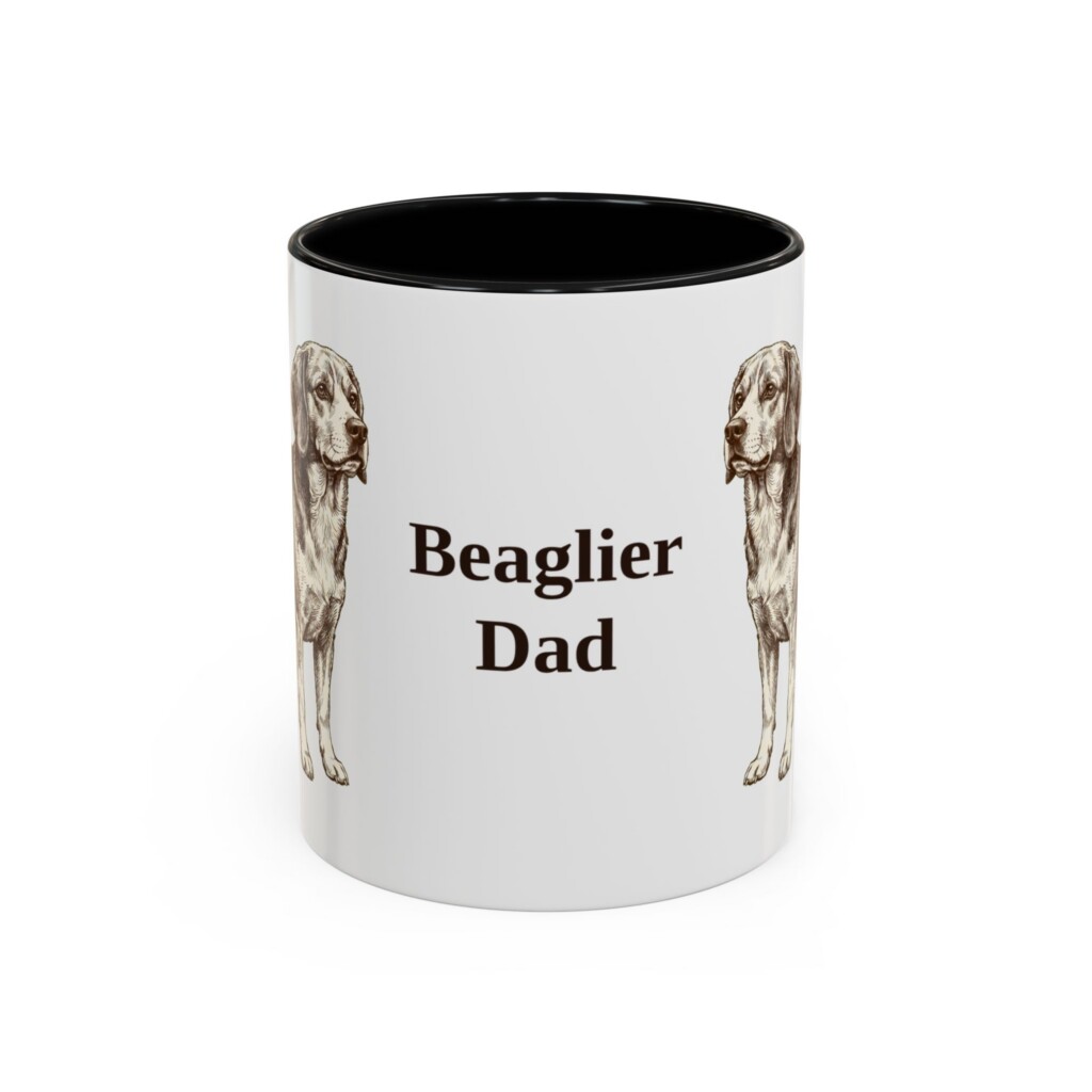 11oz Beaglier Dog Dad Mug, Vintage Sketch Coffee Mug, Dog Dad Gift