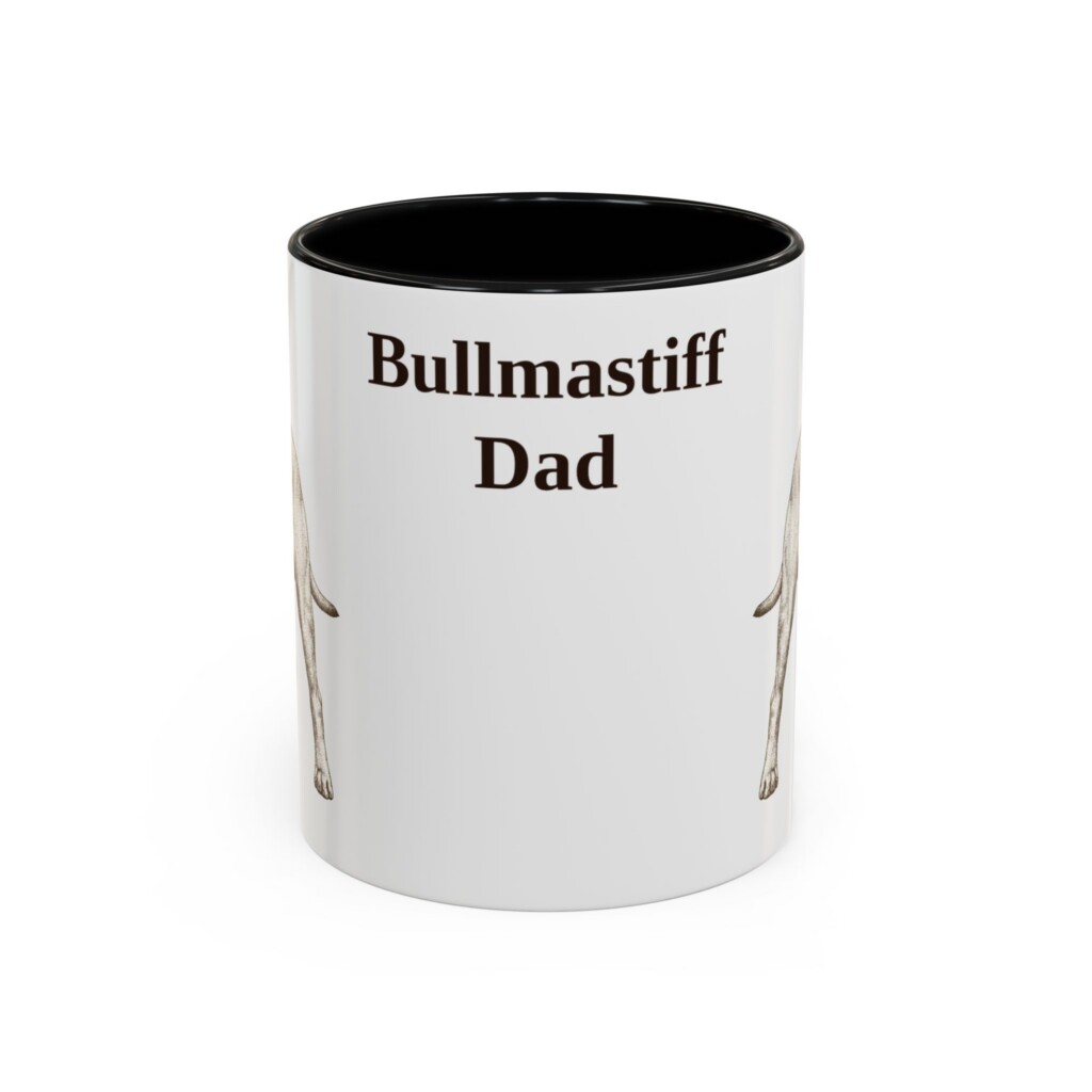11oz Bullmastiff Dog Dad Mug, Vintage Sketch Coffee Mug, Dog Dad Gift