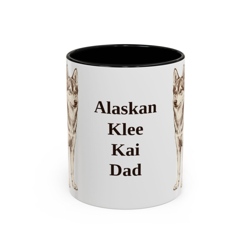 11oz Alaskan Klee Kai Dog Dad Mug, Vintage Sketch Coffee Mug, Dog Dad Gift