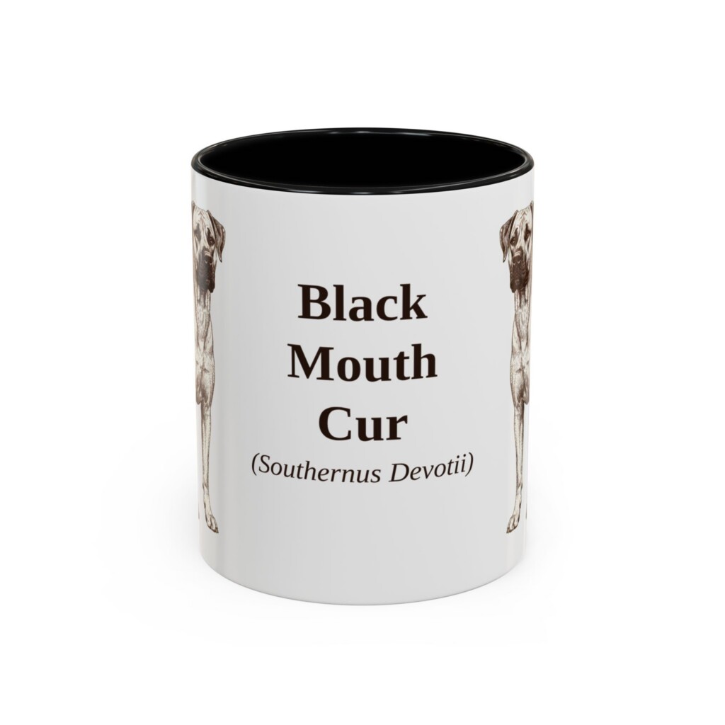11oz Black Mouth Cur Latin Mug, Vintage Dog Coffee Mug, Dog Lover Gift