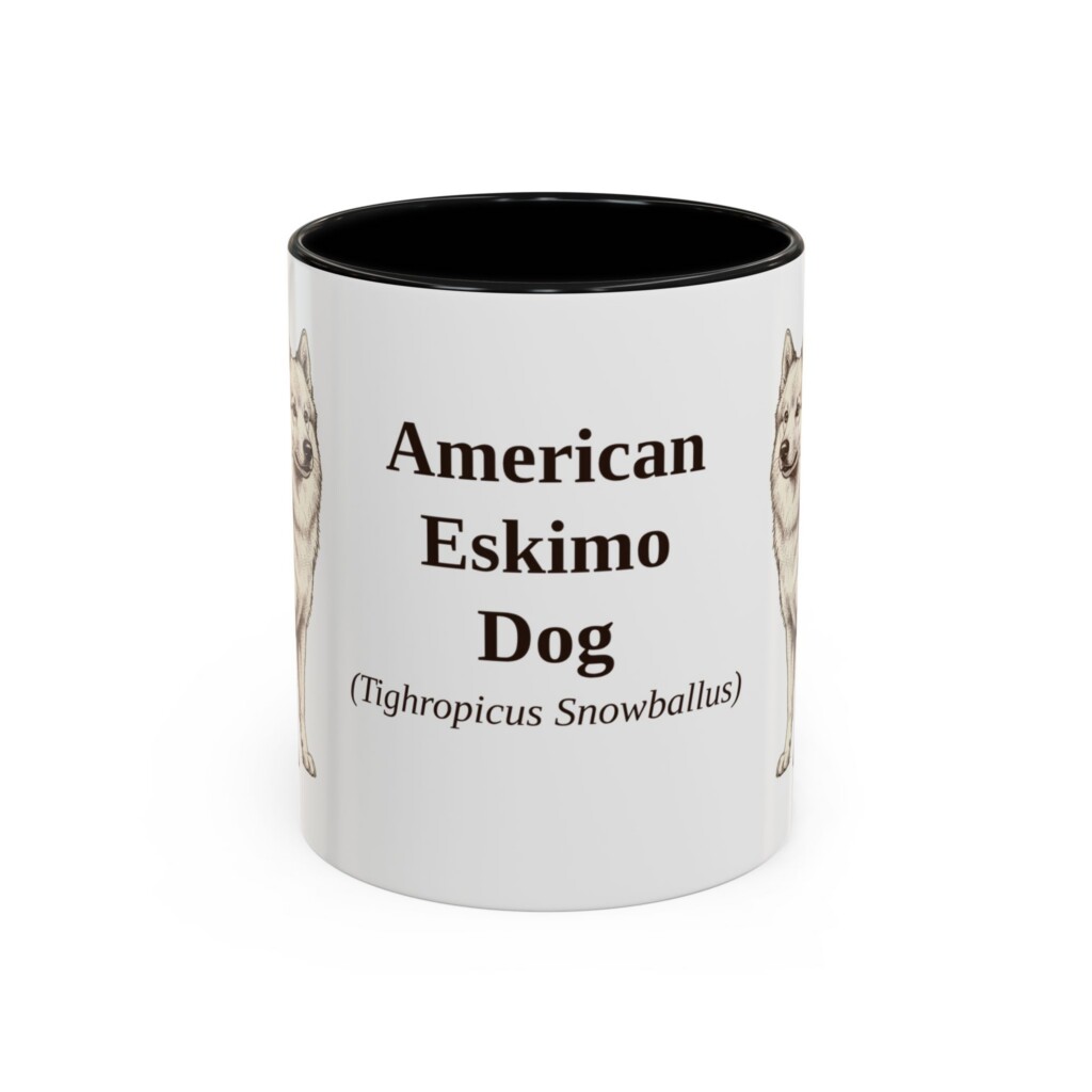 11oz American Eskimo Dog Latin Mug, Vintage Dog Coffee Mug, Dog Lover Gift