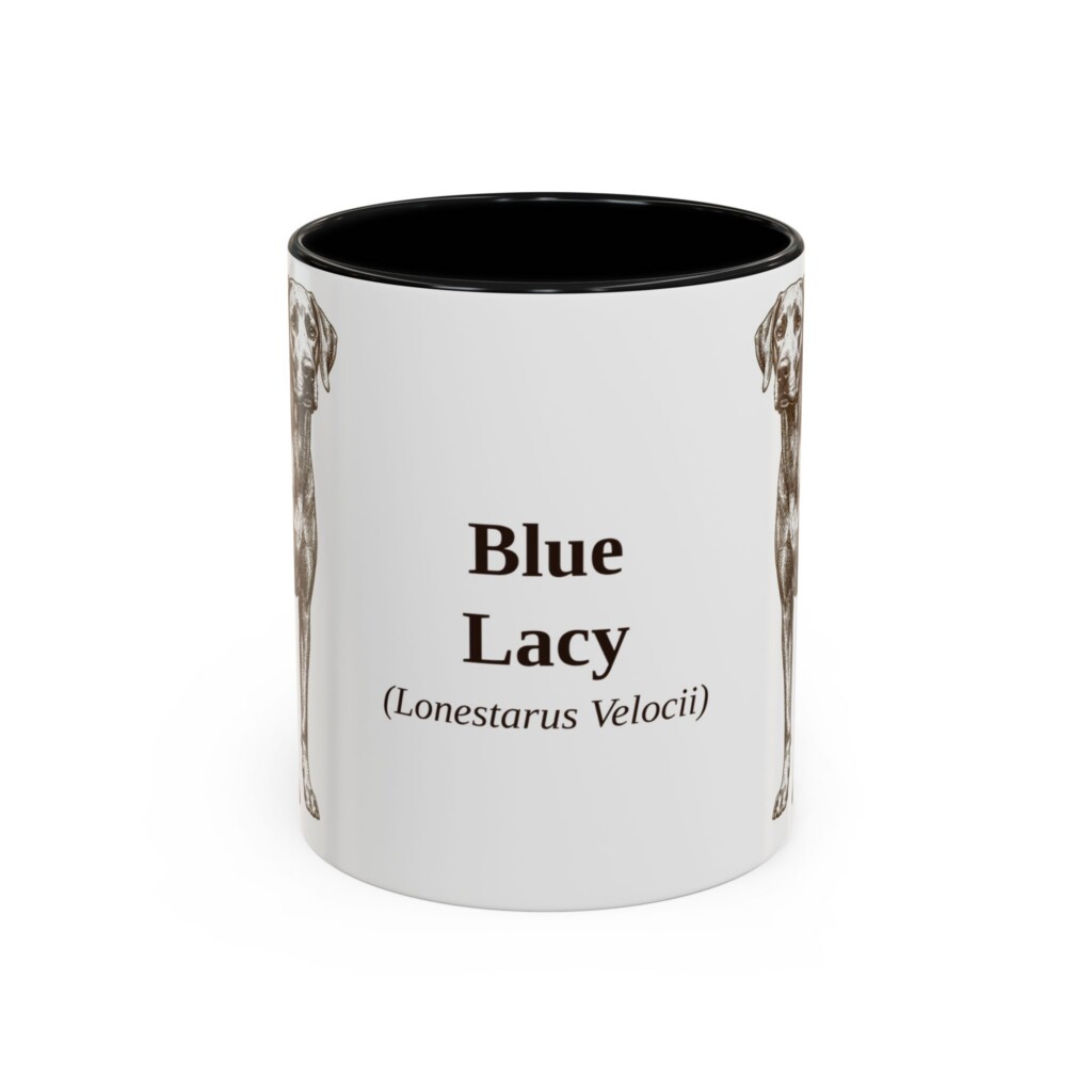 11oz Blue Lacy Latin Mug, Vintage Dog Coffee Mug, Dog Lover Gift