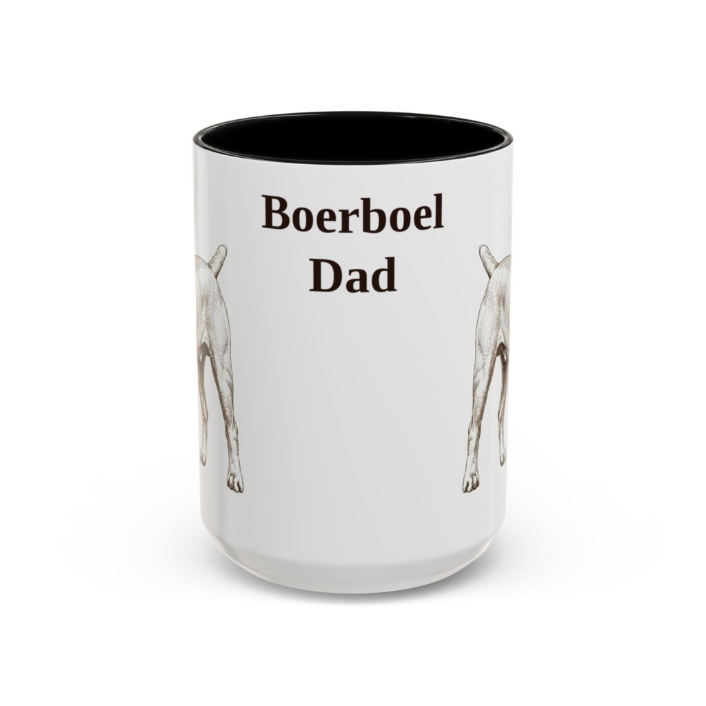 15oz Boerboel Dog Dad Mug, Vintage Sketch Coffee Mug, Dog Dad Gift