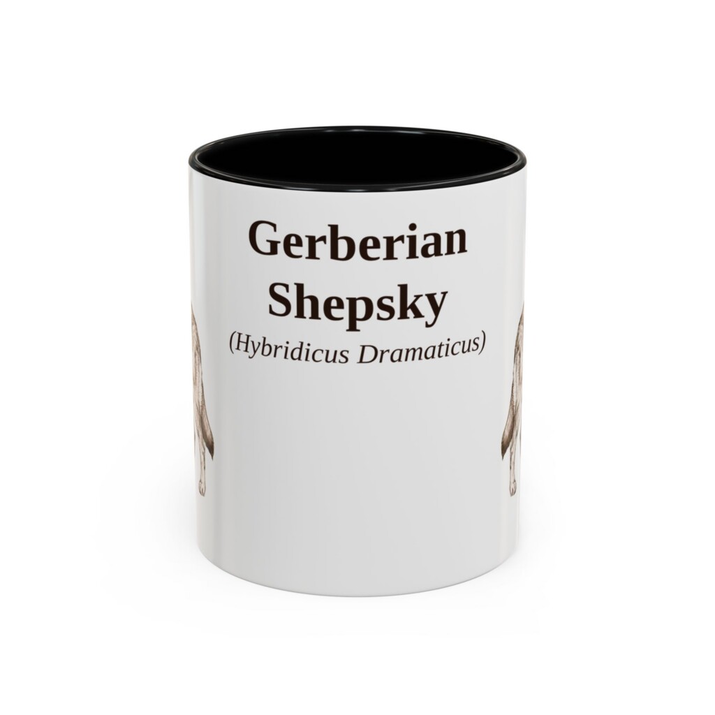11oz Gerberian Shepsky Latin Mug, Vintage Dog Coffee Mug, Dog Lover Gift