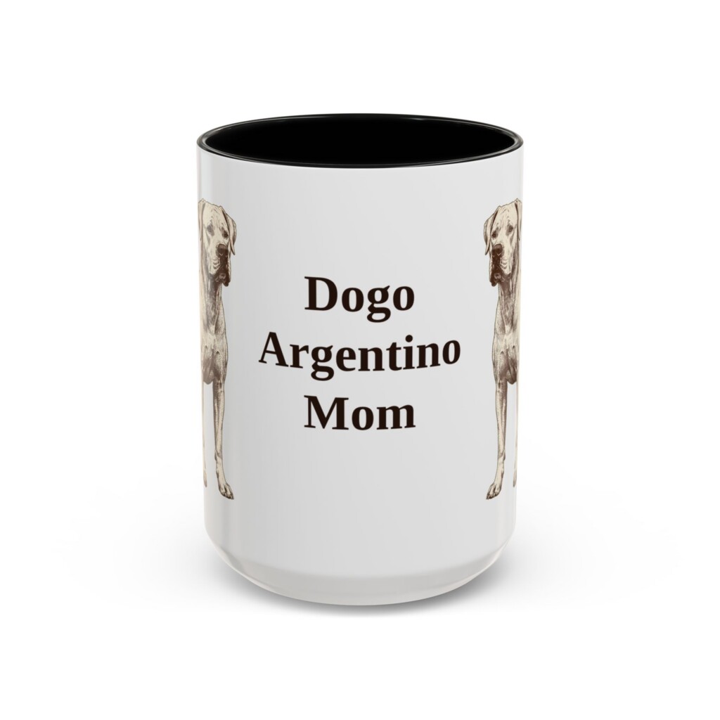 15oz Dogo Argentino Dog Mom Mug, Vintage Sketch Coffee Mug, Dog Mom Gift