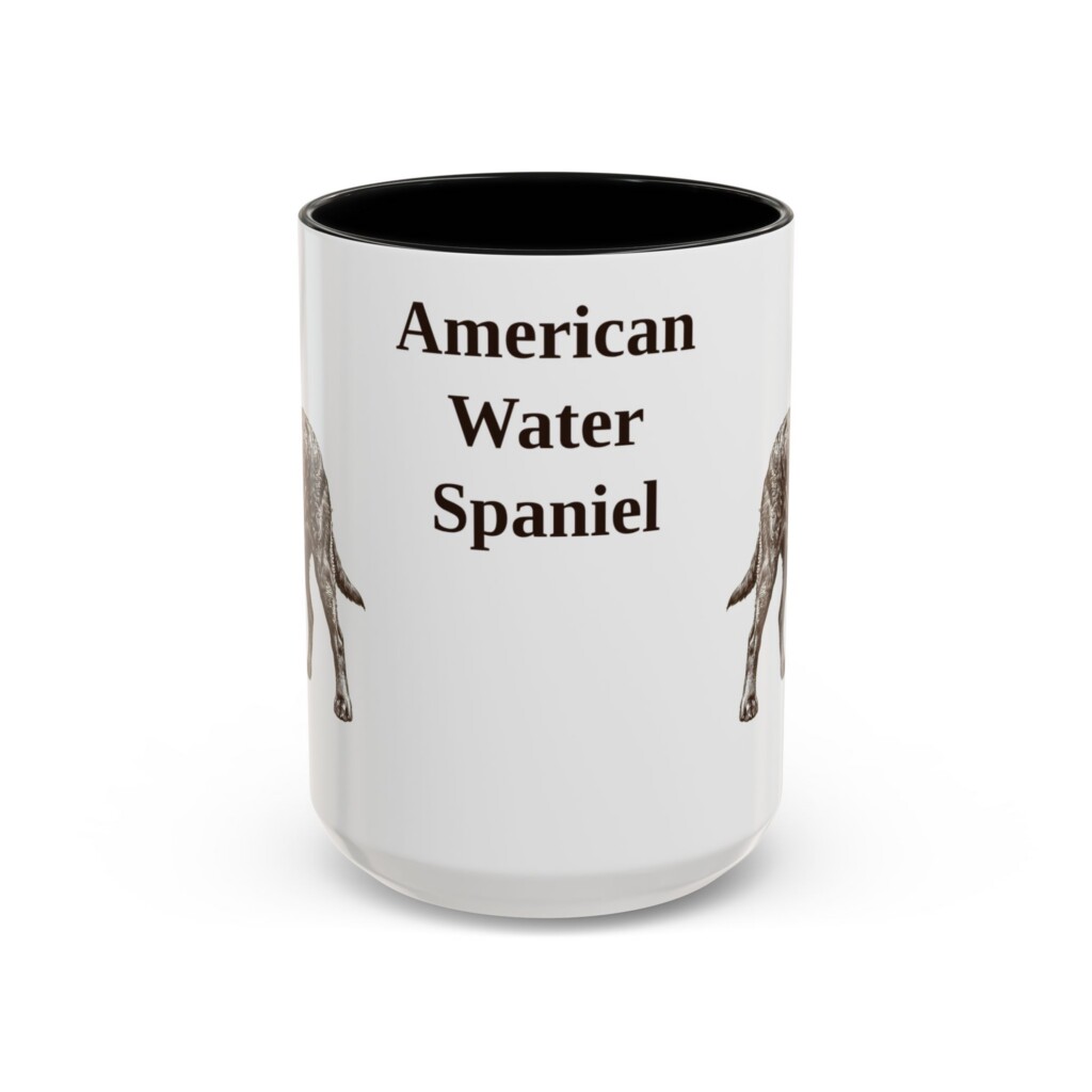 15oz American Water Spaniel Mug, Vintage Dog Portrait Coffee Mug, Dog Lover Gift