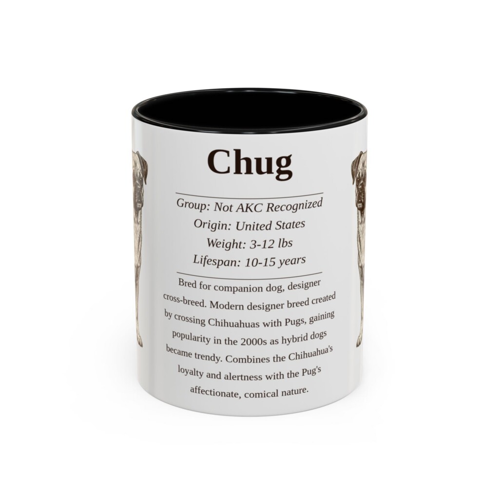 11oz Chug Mug, Illustrated Dog Breed Facts Coffee Mug, Vintage Dog Keepsake Gift
