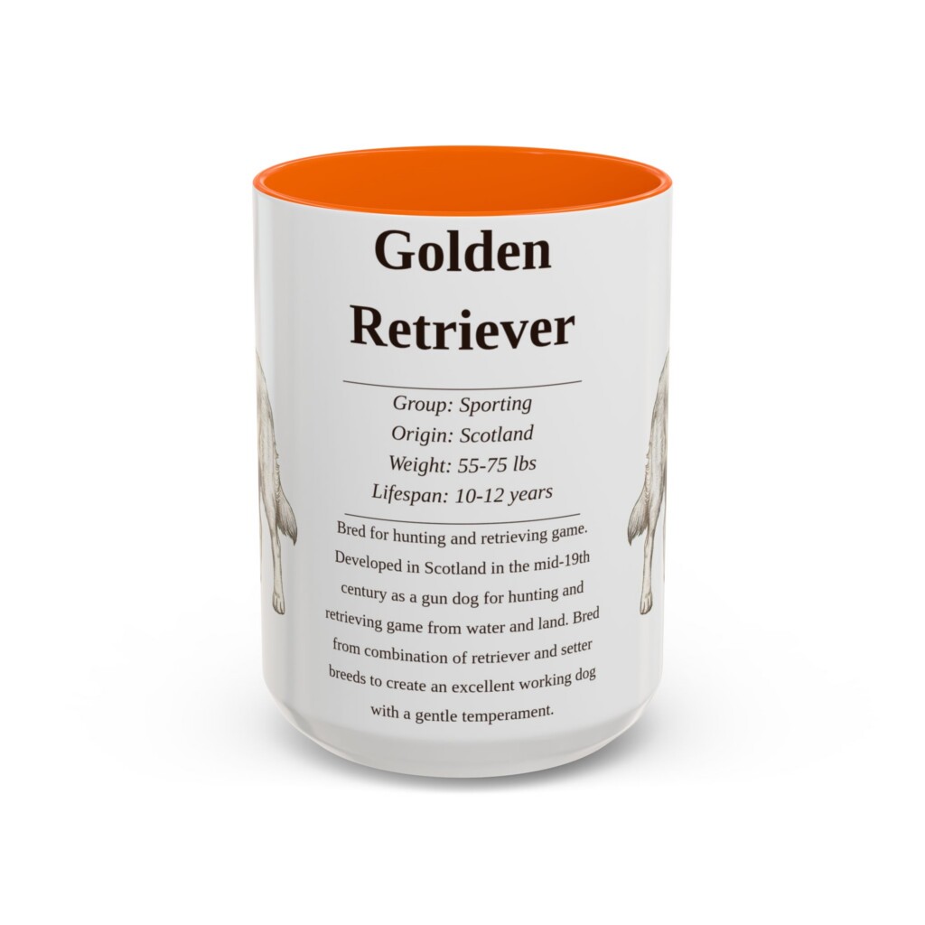 127899522095422035_2048.jpeg 15oz Golden Retriever Mug, Illustrated Dog Breed Facts Coffee Mug, Vintage Dog Keepsake Gift