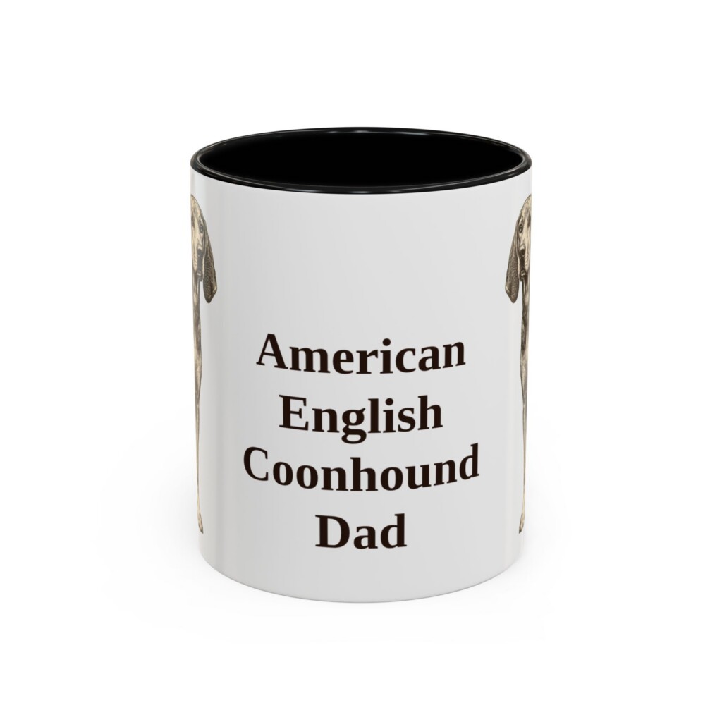 11oz American English Coonhound Dog Dad Mug, Vintage Sketch Coffee Mug, Dog Dad Gift
