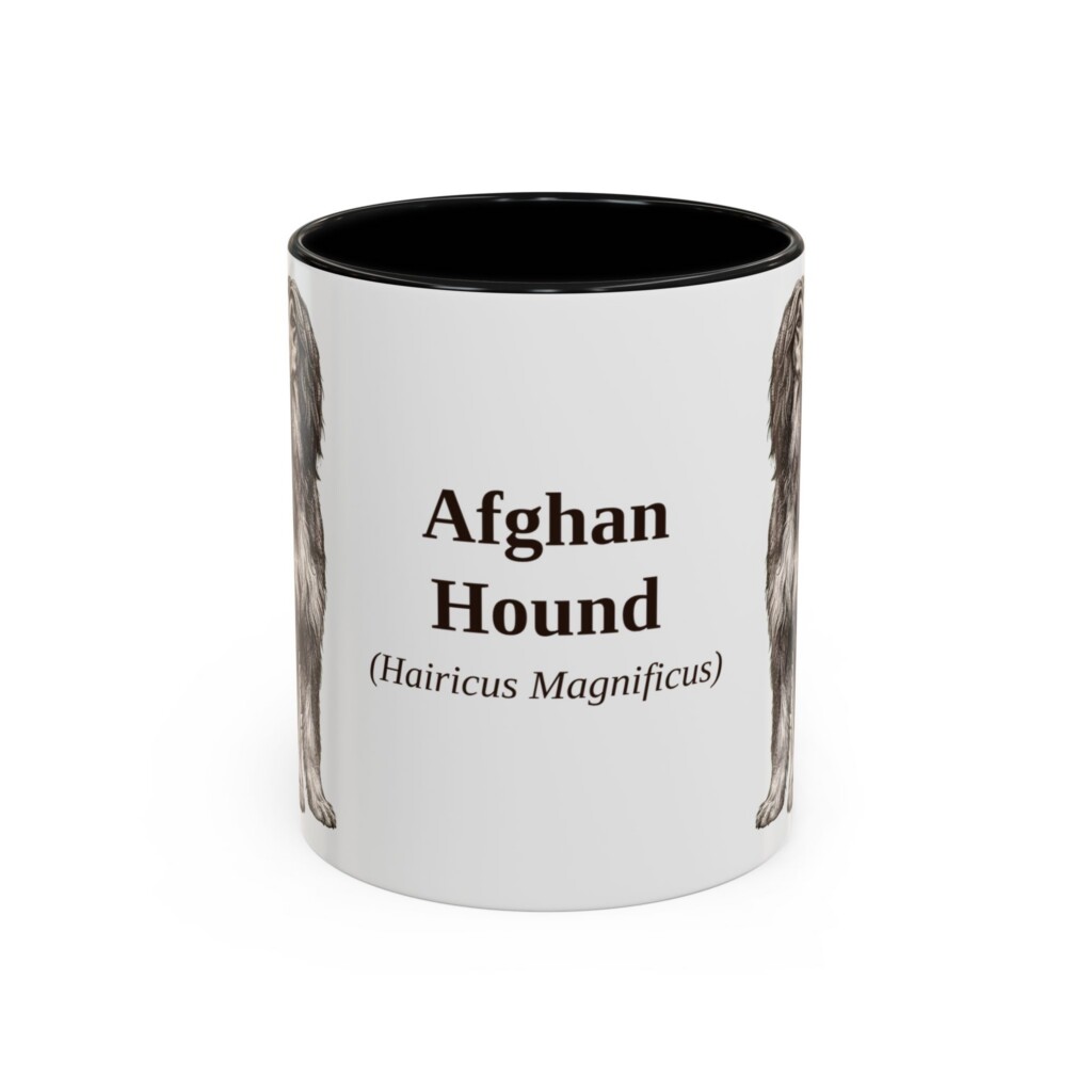 11oz Afghan Hound Latin Mug, Vintage Dog Coffee Mug, Dog Lover Gift