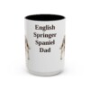 15oz English Springer Spaniel Dog Dad Mug, Vintage Sketch Coffee Mug, Dog Dad Gift