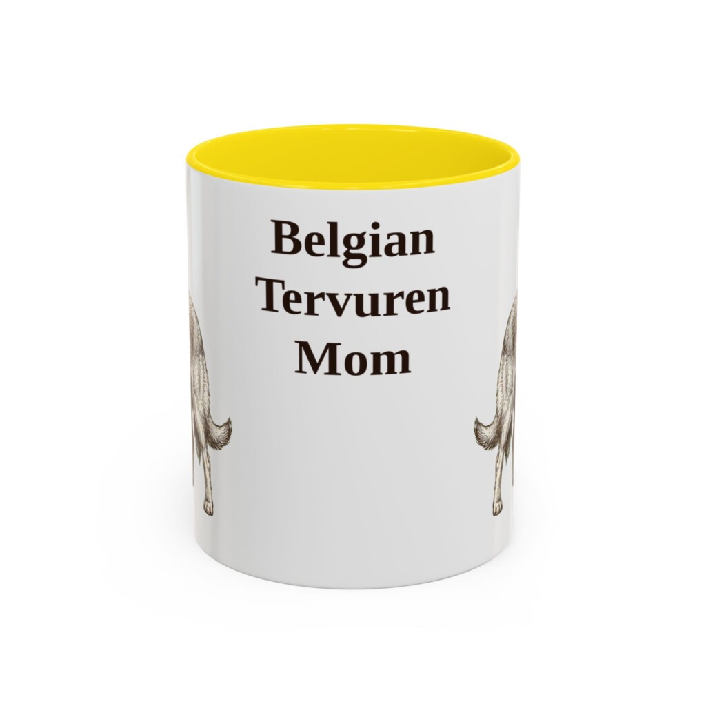 11oz Belgian Tervuren Dog Mom Mug, Vintage Sketch Coffee Mug, Dog Mom Gift