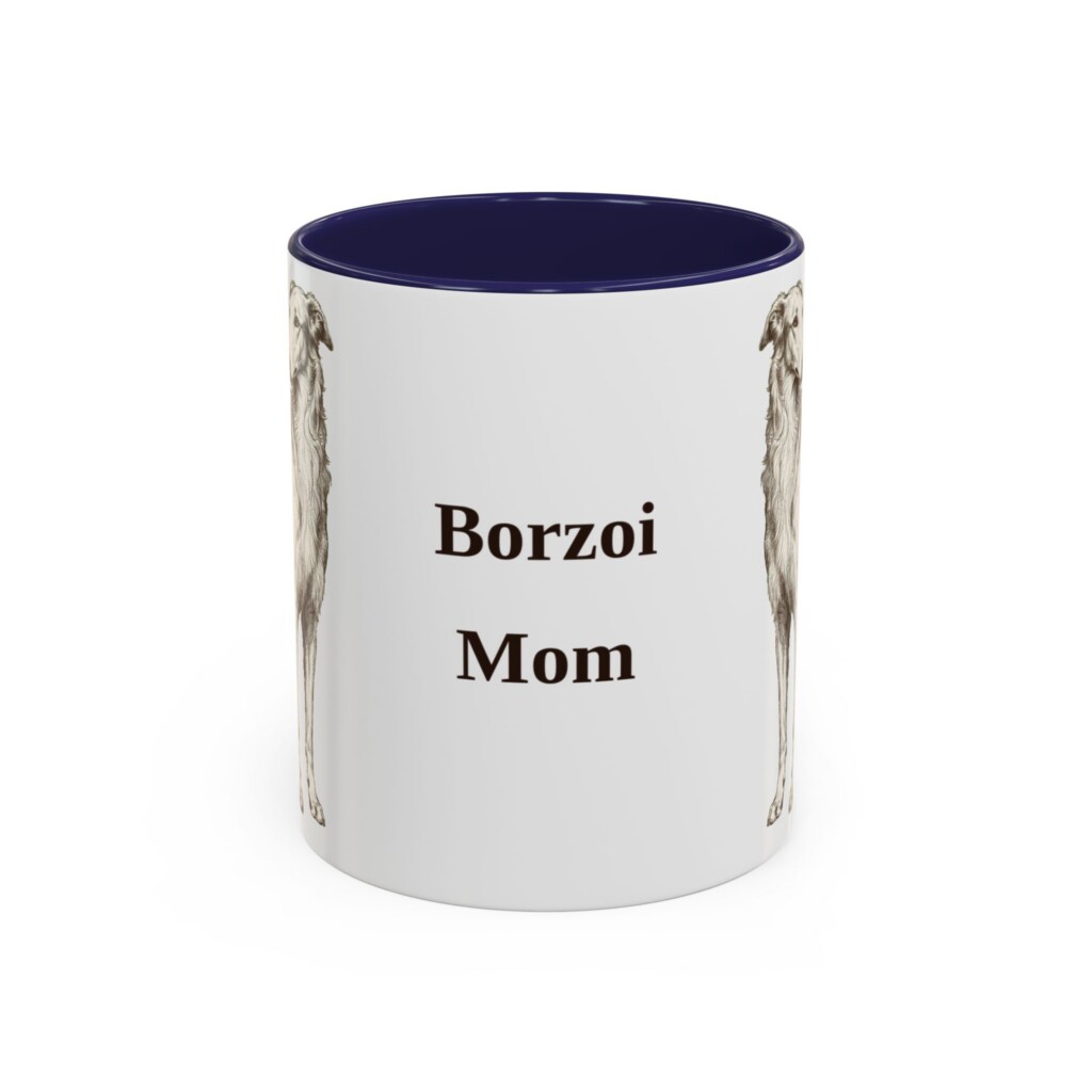 11oz Borzoi Dog Mom Mug, Vintage Sketch Coffee Mug, Dog Mom Gift