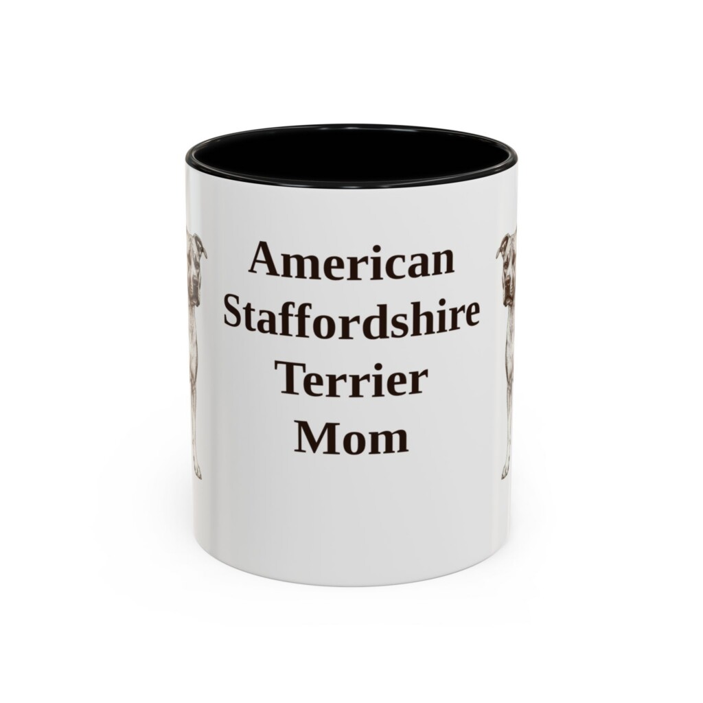 11oz American Staffordshire Terrier Dog Mom Mug, Vintage Sketch Coffee Mug, Dog Mom Gift