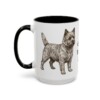 15oz Cairn Terrier Dog Dad Mug, Vintage Sketch Coffee Mug, Dog Dad Gift