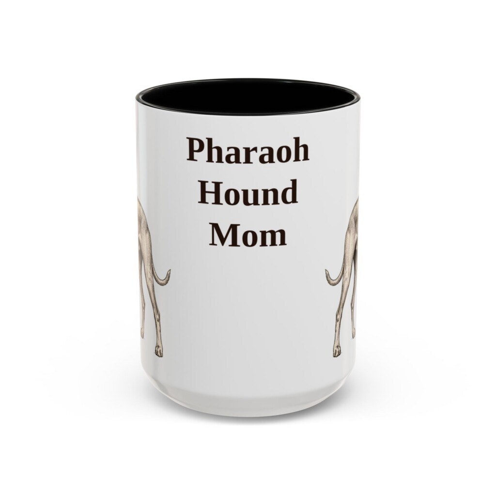 15oz Pharaoh Hound Dog Mom Mug, Vintage Sketch Coffee Mug, Dog Mom Gift