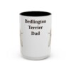 15oz Bedlington Terrier Dog Dad Mug, Vintage Sketch Coffee Mug, Dog Dad Gift