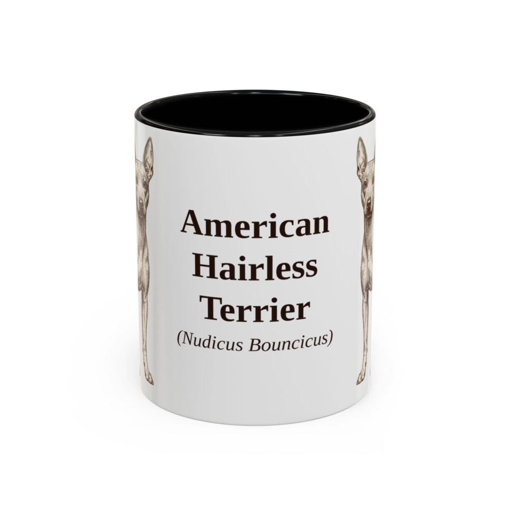 11oz American Hairless Terrier Latin Mug, Vintage Dog Coffee Mug, Dog Lover Gift