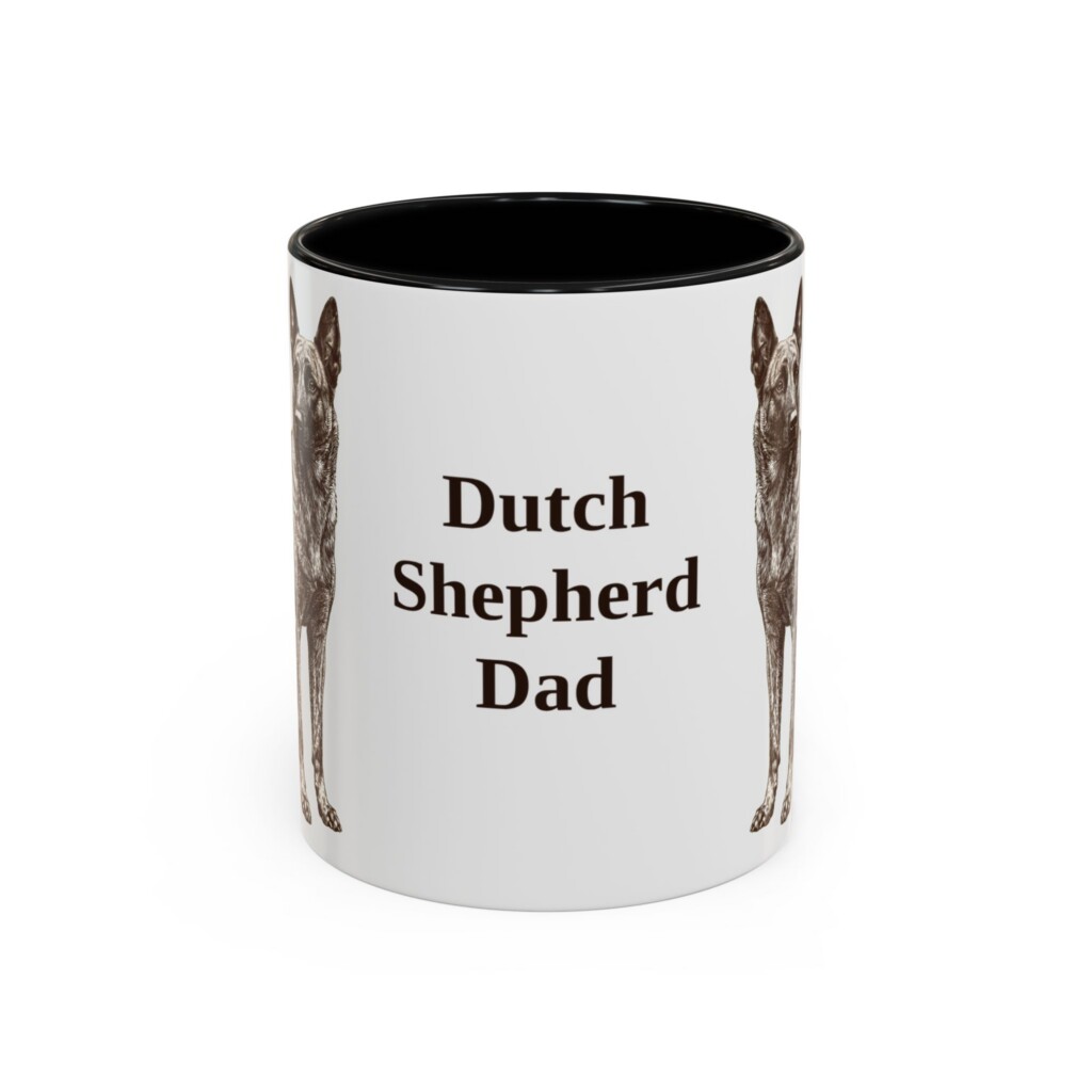 11oz Dutch Shepherd Dog Dad Mug, Vintage Sketch Coffee Mug, Dog Dad Gift