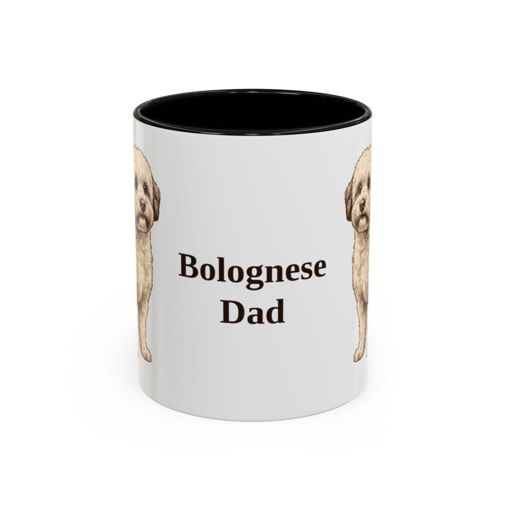 11oz Bolognese Dog Dad Mug, Vintage Sketch Coffee Mug, Dog Dad Gift