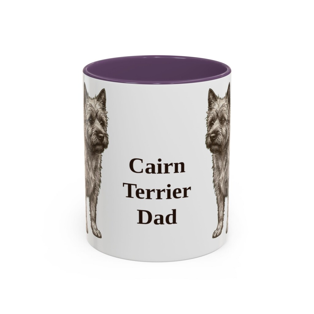 11oz Cairn Terrier Dog Dad Mug, Vintage Sketch Coffee Mug, Dog Dad Gift