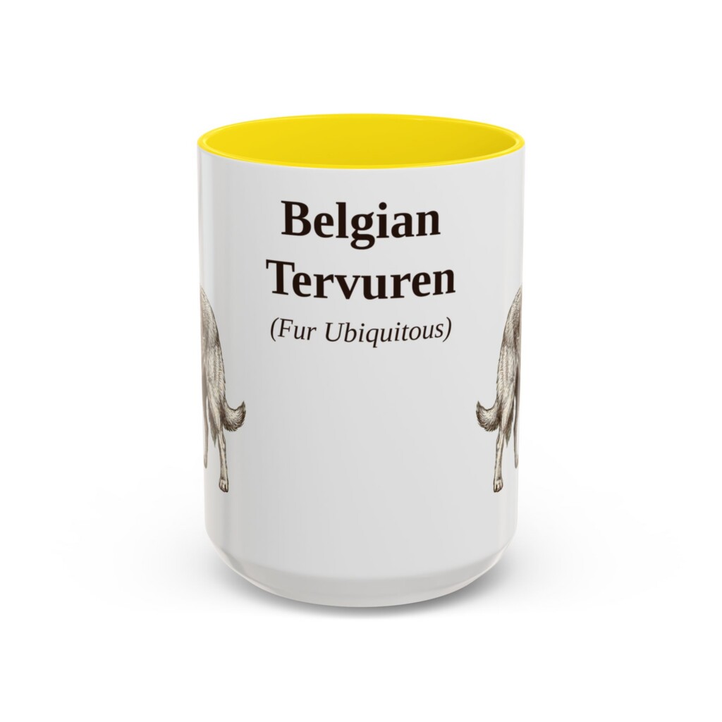 15oz Belgian Tervuren Latin Mug, Vintage Dog Coffee Mug, Dog Lover Gift