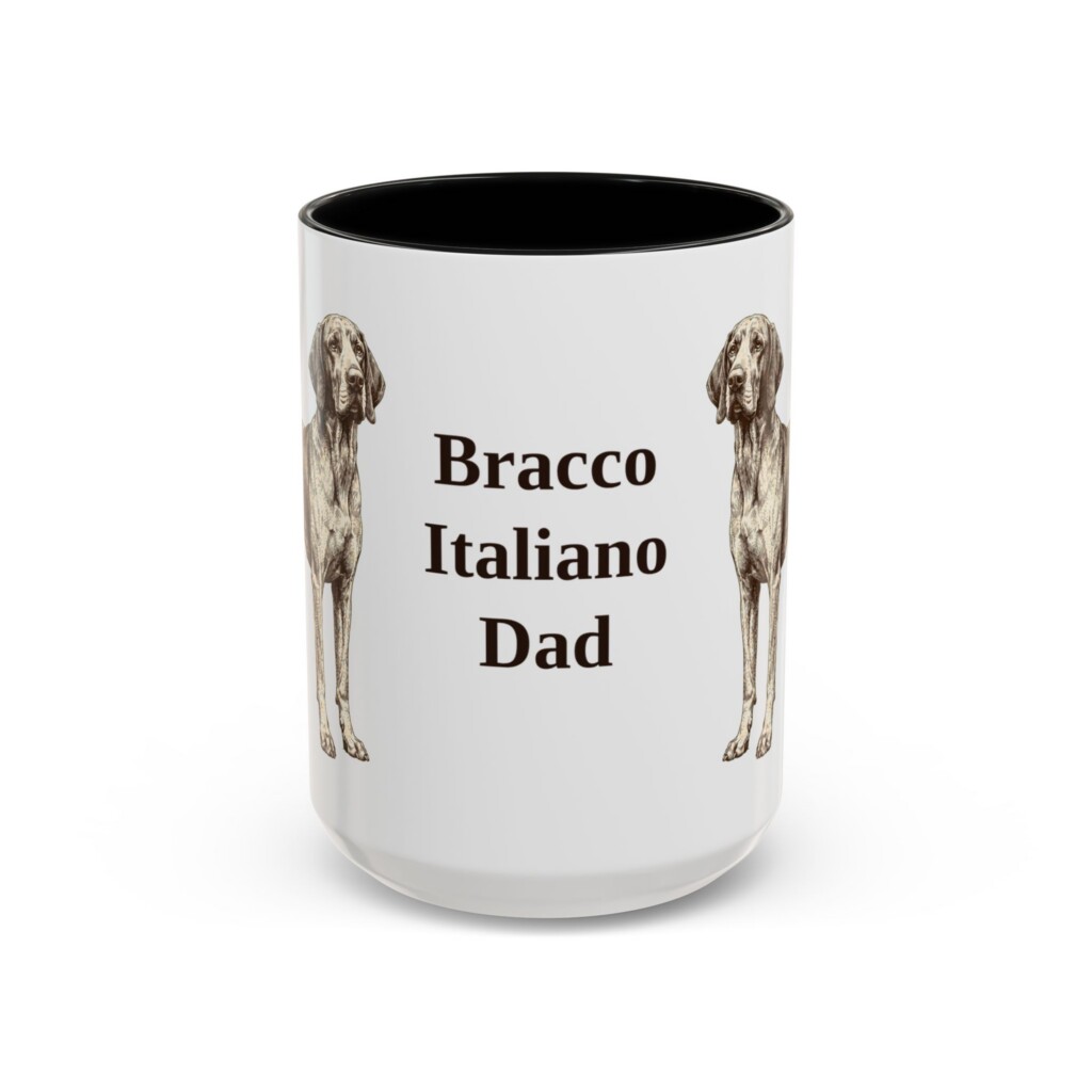 15oz Bracco Italiano Dog Dad Mug, Vintage Sketch Coffee Mug, Dog Dad Gift
